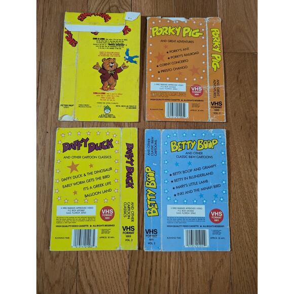 Vintage 1992 Classic Cartoons VHS Cases Betty Boop, Daffy Duck, Porky Pig - Picture 2 of 2